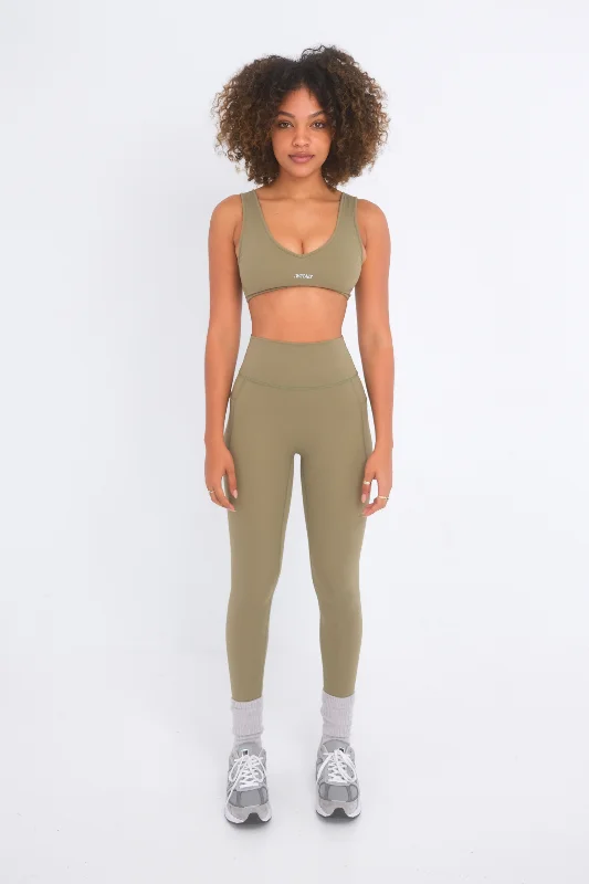 Sports bras for extreme physical activity-Alpine Sports Bra - Olive