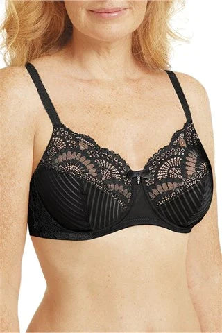 Black bras for versatile fashion-Amoena Karolina Padded Wire-Free Bra - Black/Sand