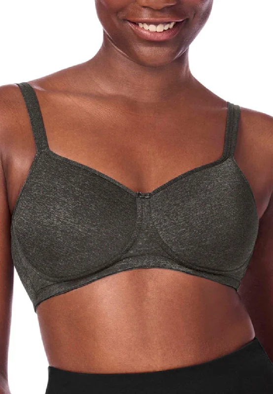 Smooth cups bras for seamless look-Amoena Melinda Wire-Free Padded Bra - Dark Grey Melange
