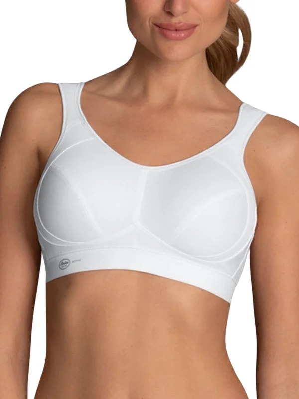 Comfortable sports bras for cycling-Extreme Control Sports Bra - White