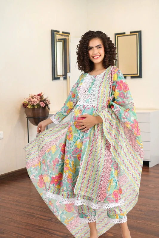 Maternity bras designed for women with sensitive nipples and support during pregnancy-Aqua Green Maternity & Nursing Kurta + Bump Band Bottom + Dupatta (3 Pc) (100% Cotton) Maternity bras designed for women with sensitive nipples and support during pregnancy-Aqua Green Maternity & Nursing Kurta + Bump Band Bottom + Dupatta (3 Pc) (100% Cotton)