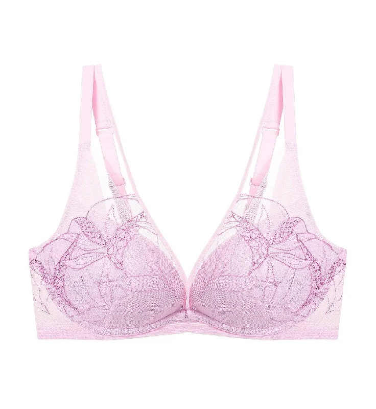 Seamless bras for no-show under clothes-AQUA PARADISE PLUNGE WIREFREE BRA