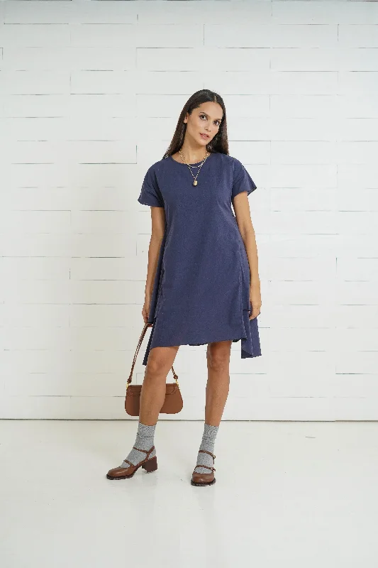 Nursing bras with a focus on style and fashion trends-Aria Nursing Dress       (Peacock Blue)