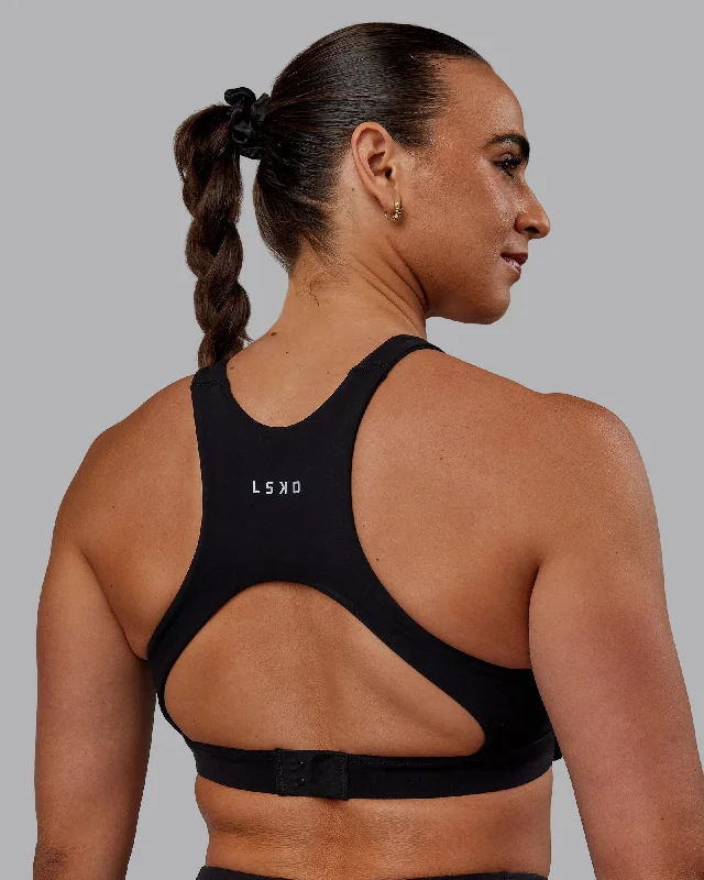 Women’s supportive bras for running-Ascent Sports Bra - Black