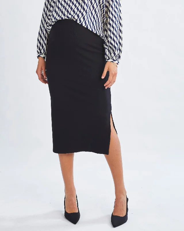 Nursing bras with a focus on comfort during travel and on-the-go feedings with a baby carrier-Athena Maternity Pencil Midi Skirt In Black Nursing bras with a focus on comfort during travel and on-the-go feedings with a baby carrier-Athena Maternity Pencil Midi Skirt In Black