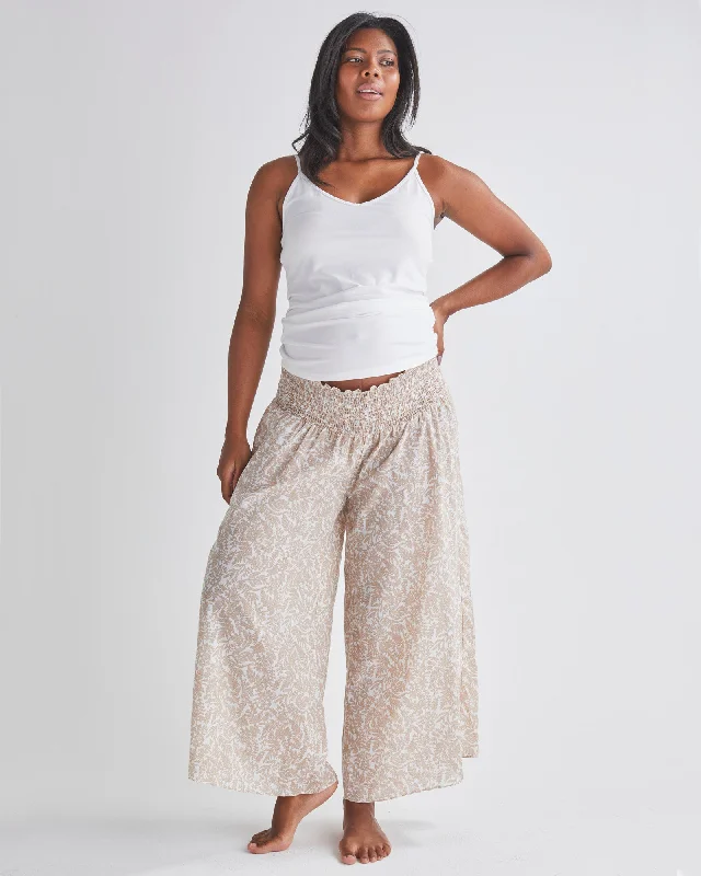 Nursing bras with a focus on discreet nursing in public-Debby Maternity Sheer Cotton Pants + White Cami Sleep Set