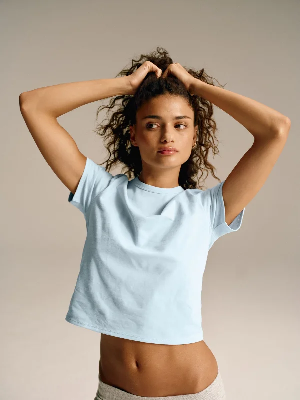 Sports bras for running and fitness routines-Short Sleeve Classic T-shirt - Powder Blue