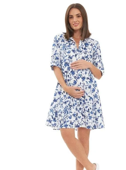 Nursing bras with a focus on ease of use for mothers with twins or multiples and tandem breastfeeding during postpartum-Bella Linen Dress Nursing bras with a focus on ease of use for mothers with twins or multiples and tandem breastfeeding during postpartum-Bella Linen Dress