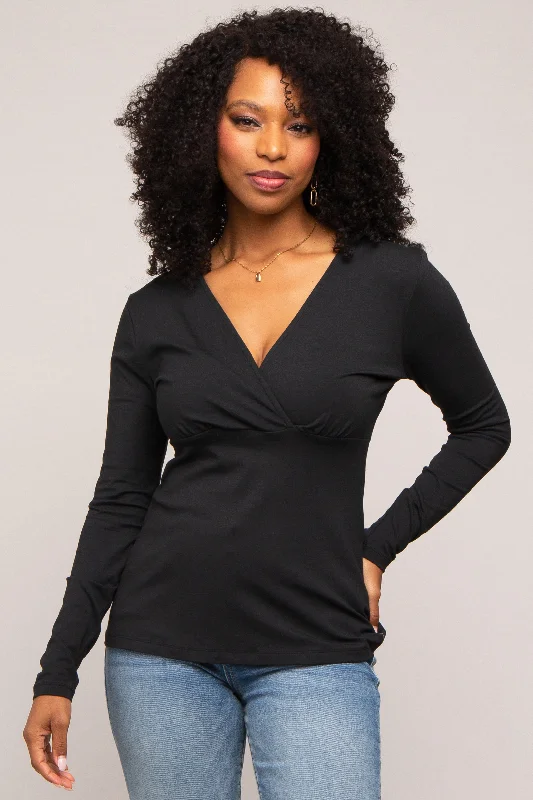 Nursing bras with a focus on support and stability during physical activities and outdoor sports-Black Bravado Designs Long Sleeve Nursing Top Nursing bras with a focus on support and stability during physical activities and outdoor sports-Black Bravado Designs Long Sleeve Nursing Top