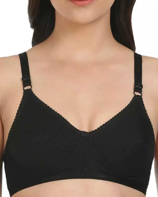 Non wired bras for women who need a comfortable fit for nurturing living practices-Black Dotted Padded Bra - 1576 - Bodycare - Black Non wired bras for women who need a comfortable fit for nurturing living practices-Black Dotted Padded Bra - 1576 - Bodycare - Black