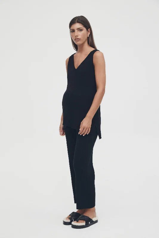 Maternity bras suitable for women with different skin types and sensitivities-Knit Pant (Black)