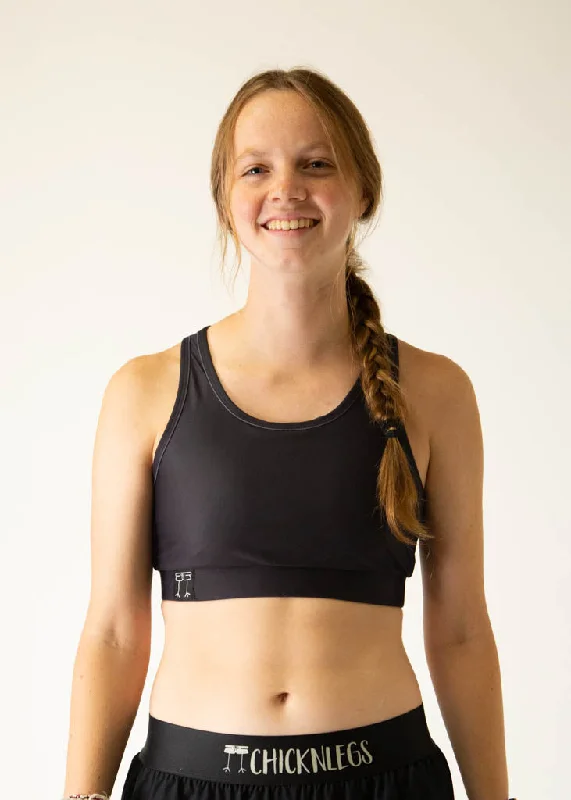 Sports bras for running and marathons-Black OG Sports Bra