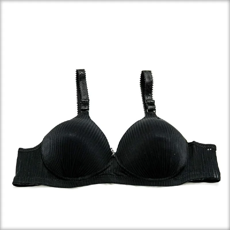 Soft cup bras for women who value comfort during organic wellness practices-Black Single Padded Bra Soft cup bras for women who value comfort during organic wellness practices-Black Single Padded Bra