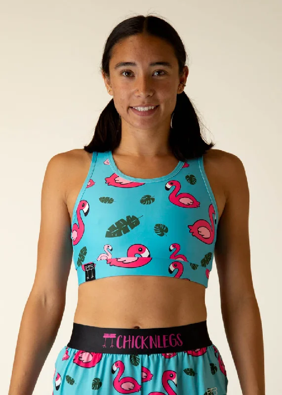 Sports bras for strenuous physical activities-Blue Flamingo OG Sports Bra