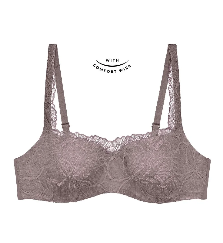 Nursing bras for convenient feeding-BODY MAKE UP ILLUSION LACE BALCONETTE BRA