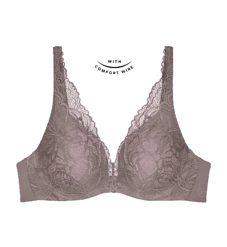 Stylish bras for date nights-BODY MAKE UP ILLUSION LACE WIRED PADDED