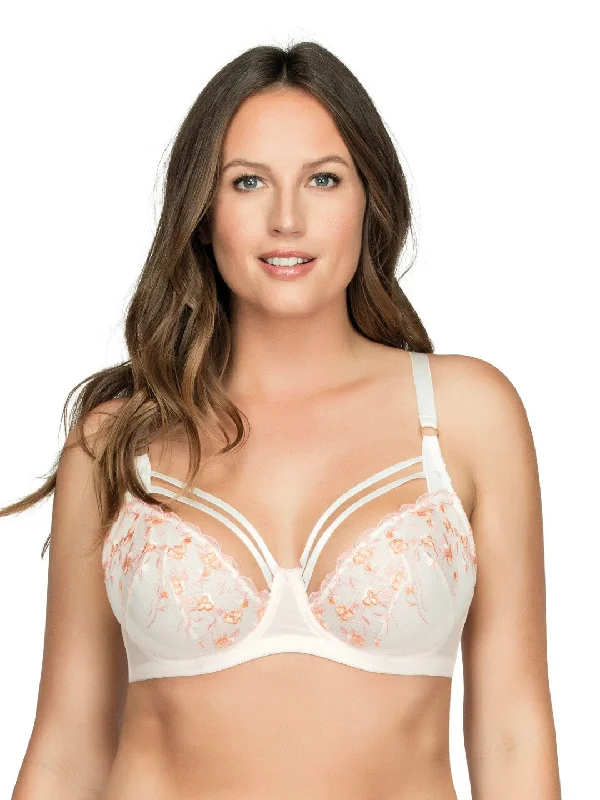 Maternity bras for easy nursing access-Briana Unlined Wire Bra - Petal Pink w Floral - P5672