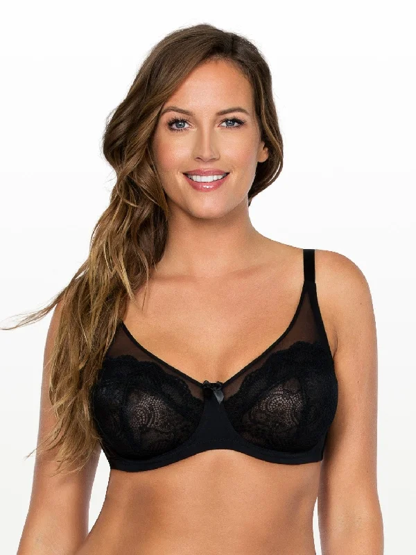Comfortable bras for women with sensitive skin-Carole Unlined Wire Bra - Black - 3102