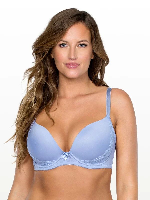 Plunge bras for low-cut tops-Casey Plunge Molded Bra - Blue - 2801