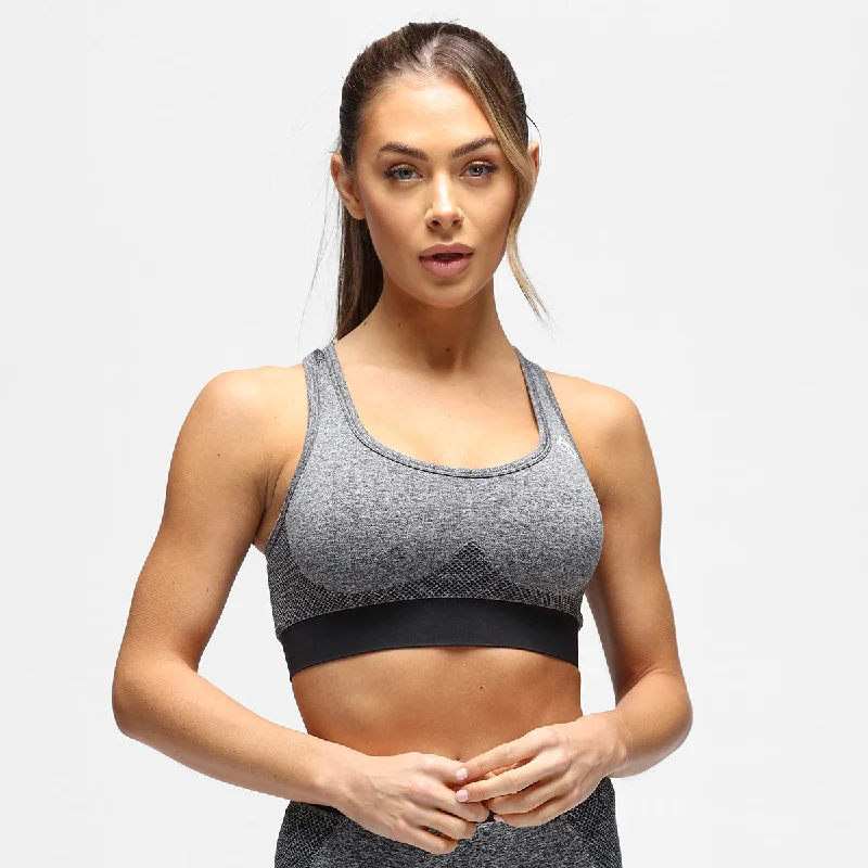 Sports bras for women with large bust-Charcoal Seamless Bra