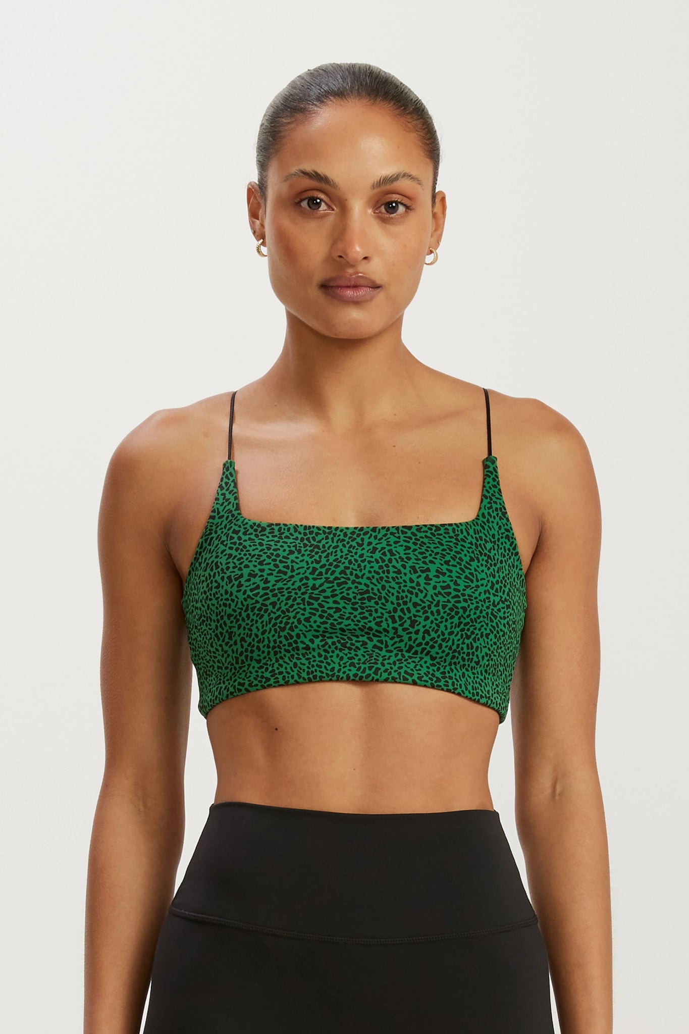 Sports bras with moisture-wicking fabric-Cheetah Sports Bra (Emerald)