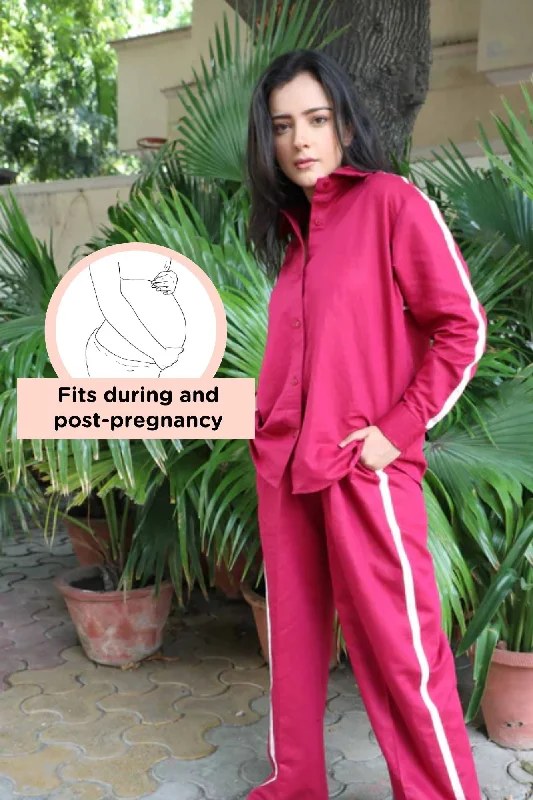 Maternity bras suitable for women with different body shapes and sizes-Classy Fuchsia Maternity & Nursing Coord Set (Cotton Linen) (2 pc) Maternity bras suitable for women with different body shapes and sizes-Classy Fuchsia Maternity & Nursing Coord Set (Cotton Linen) (2 pc)