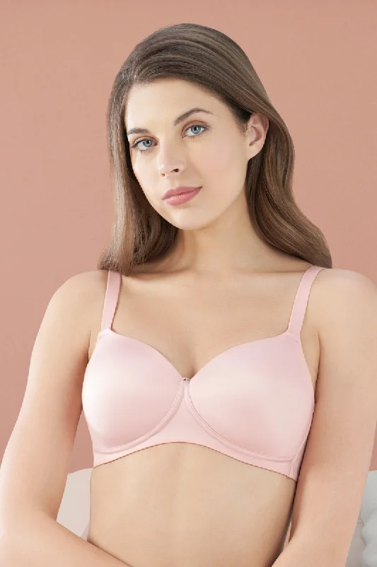 Comfortable women's bras for everyday wear-Cloudsoft Padded & Non-wired Bra - Blush Pink