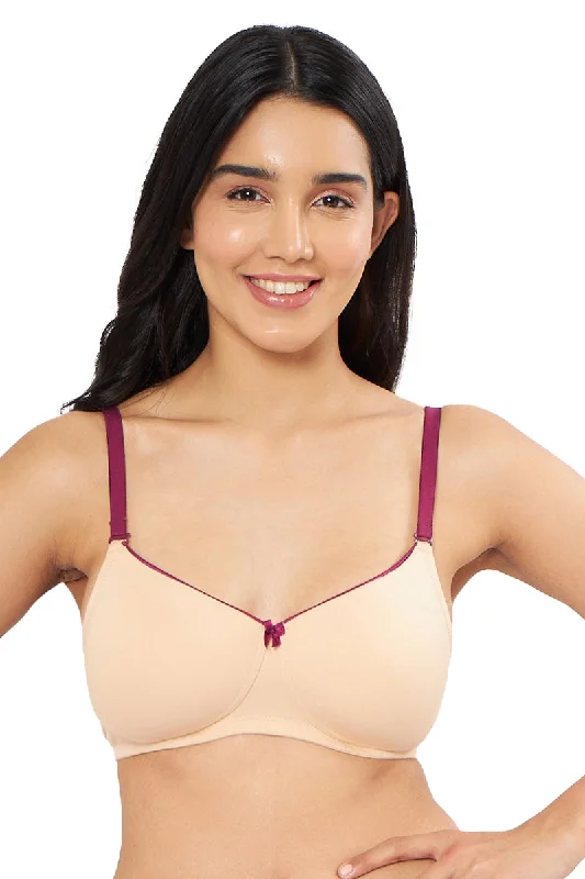 Women's bras for all body types-Comfort Dream Padded Non-wired T-shirt Bra - Hazelnut & Plum Caspia