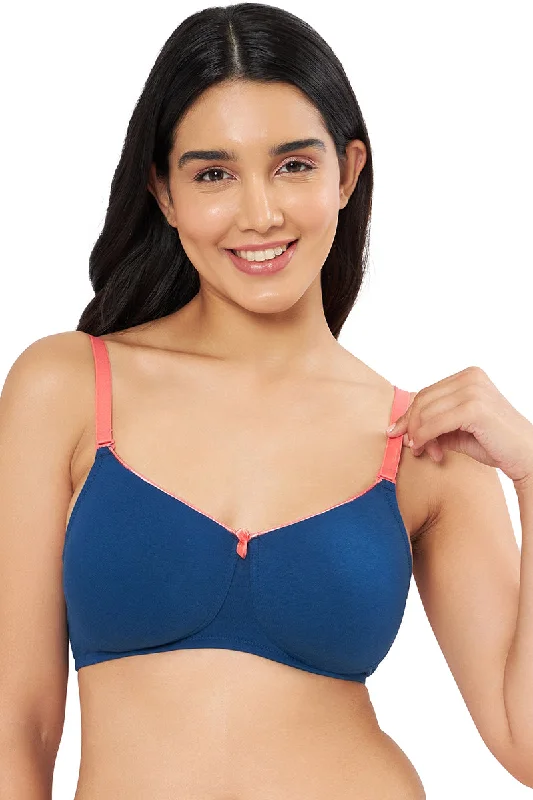 Breathable bras for hot weather-Comfort Dream Padded Non-wired T-shirt Bra - Poseidon & Sunkist Coral Breathable bras for hot weather-Comfort Dream Padded Non-wired T-shirt Bra - Poseidon & Sunkist Coral