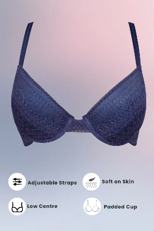 Full support bras for every day-Blue Turkish Imported Padded Bra