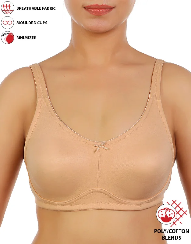Plus-size wireless bras for comfort-LOSHA FULL COVERAGE SUPER SUPPORT SEAMLESS MOLDED CUPS MINIMIZER BRA-SKIN Plus-size wireless bras for comfort-LOSHA FULL COVERAGE SUPER SUPPORT SEAMLESS MOLDED CUPS MINIMIZER BRA-SKIN