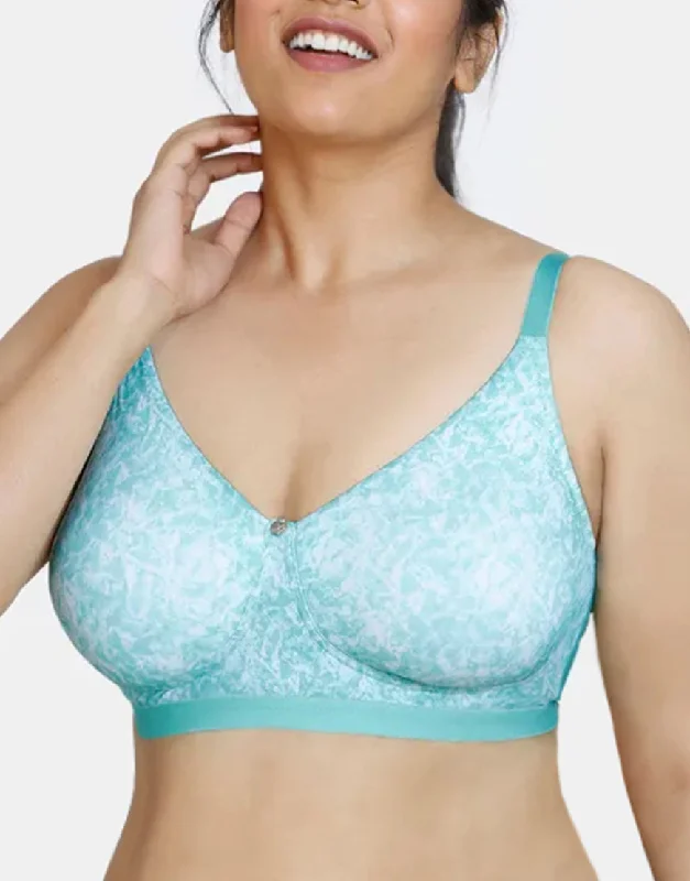 Cotton bralettes for all-day wear-Losha True Curv Double Layered Non Wired Full Coverage Super Support Bra - Green Print Cotton bralettes for all-day wear-Losha True Curv Double Layered Non Wired Full Coverage Super Support Bra - Green Print