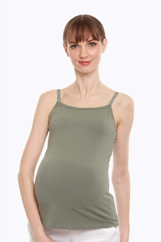 Nursing bras with a focus on flexibility and adjustability during postpartum changes and weight loss during breastfeeding-Coretta Camisole Olive Green Nursing bras with a focus on flexibility and adjustability during postpartum changes and weight loss during breastfeeding-Coretta Camisole Olive Green