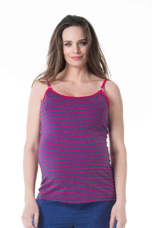 Nursing bras with a focus on style and fashion for formal events and special occasions during breastfeeding-Corey Nursing Red Stripes Camisole Nursing bras with a focus on style and fashion for formal events and special occasions during breastfeeding-Corey Nursing Red Stripes Camisole