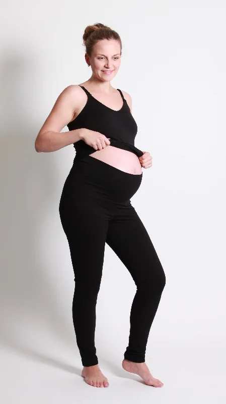 Nursing bras with a scoop neckline for style-EGG Karisa Maternity Cotton Leggings