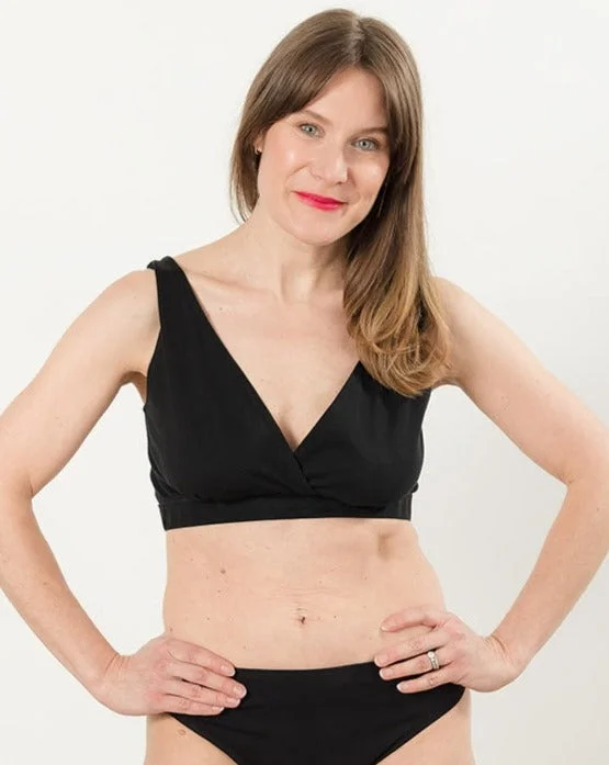 Nursing bras with easy access for feeding-Cross-Front Pull-Over Nursing & Maternity Bralette - Solids Nursing bras with easy access for feeding-Cross-Front Pull-Over Nursing & Maternity Bralette - Solids