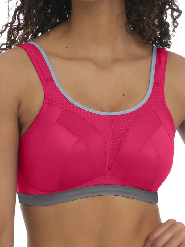 Moisture-wicking sports bras for sweat-Dynamic Non-Wired Sports Bra - Hot Crimson
