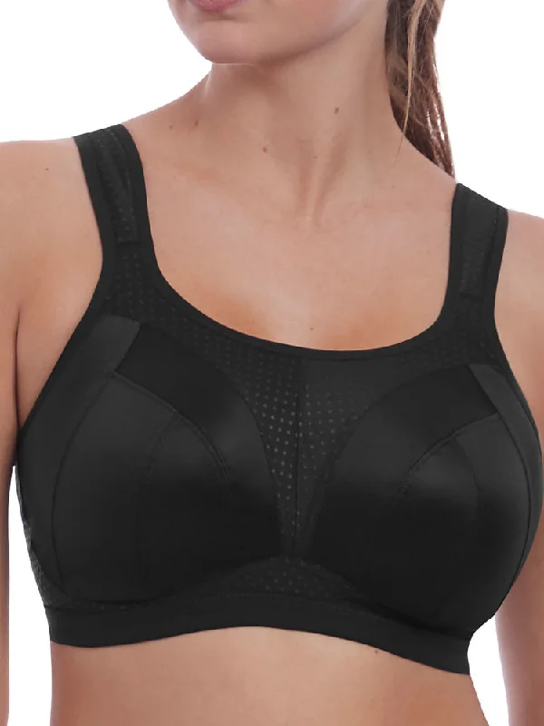Racerback sports bras for active women-Dynamic Non-Wired Sports Bra - Black