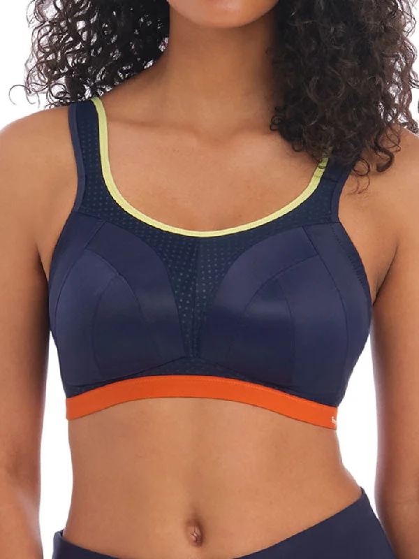 Sports bras for yoga and Pilates-Dynamic Non-Wired Sports Bra - Navy Spice