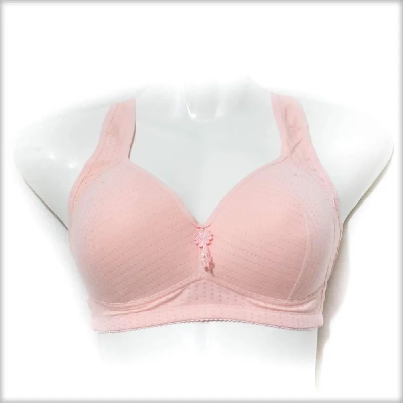 Non wired bras for women who prioritize comfort during calm living practices-Elegant Bra Single Padded - Peach Non wired bras for women who prioritize comfort during calm living practices-Elegant Bra Single Padded - Peach