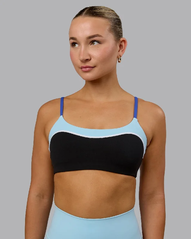 Sports bras for larger breasts-Embrace Sports Bra - Black-Glacial Blue
