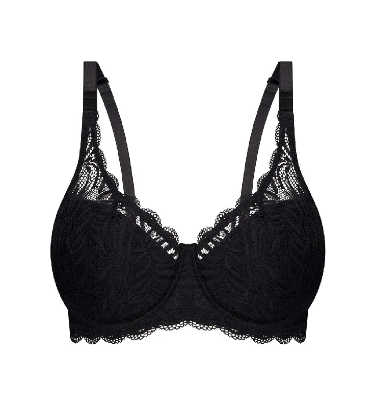 Supportive bras for elderly women-ESSENTIAL LACE BALCONETTE PADDED BRA