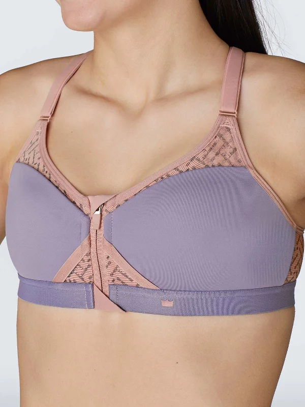 Comfortable sports bras for Pilates-Exhilarate Sports Bra - Dusty Violet & Rose