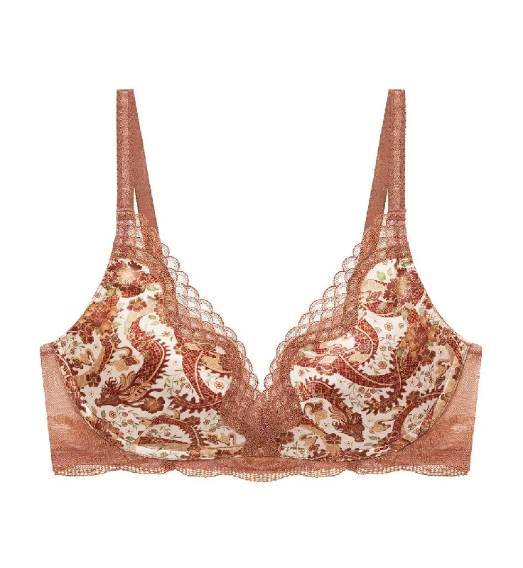 Padded sports bras for comfort during exercise-FEIFEI RUAN COLLABORATION PUSH UP PLUNGE BRA