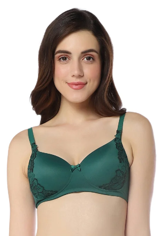 Bras for women with small backs-Floral Chic Padded Non-Wired Bra - Botanical Garden & Black Bras for women with small backs-Floral Chic Padded Non-Wired Bra - Botanical Garden & Black
