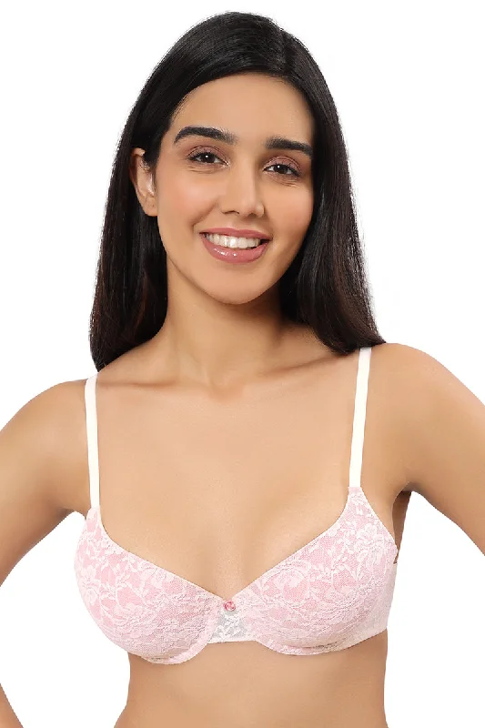 Full cup bras for maximum support-Floral Romance Lightly Padded Wired Full Coverage Bra - Angel W_Bridal R Full cup bras for maximum support-Floral Romance Lightly Padded Wired Full Coverage Bra - Angel W_Bridal R