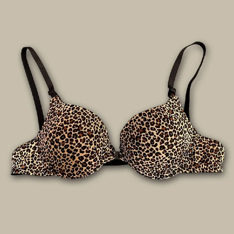 Best bras for post-surgery comfort-Flourish Wired Printed Leopard Push Up Bra Front Buckle Bra For Women 1501 Best bras for post-surgery comfort-Flourish Wired Printed Leopard Push Up Bra Front Buckle Bra For Women 1501