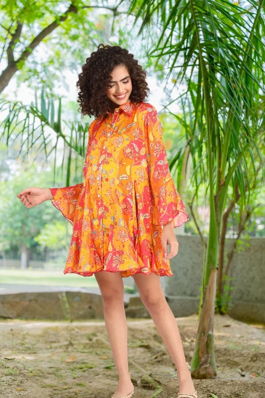 Nursing bras with a focus on comfort during sleep and nighttime feedings-Forever Tangerine Maternity & Nursing Shirt Dress