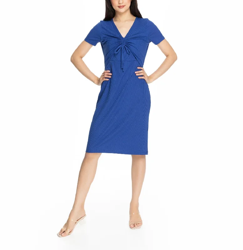 Maternity bras for sensitive breasts during pregnancy-Francesca Nursing Dress  Egyptian Blue