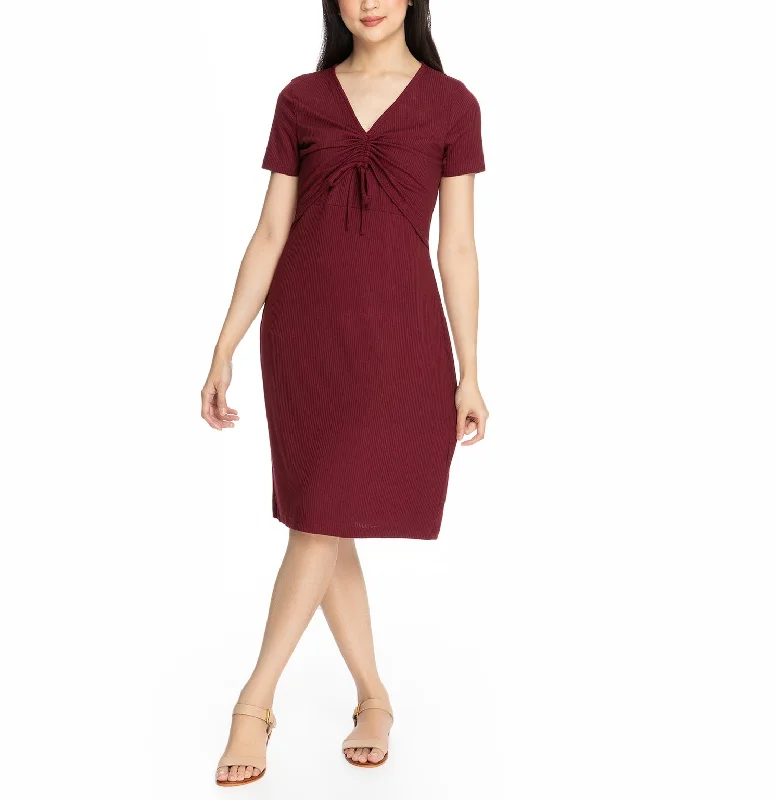 Nursing bras with a focus on style and fashion for formal events-Francesca Nursing Dress  Vermillion